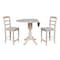 International Concepts Round 42 in Rd Ped Gathering Ht Table, 2 Stools, Unfinished, Ready to Finish, 42 in W, 42 in L, Wood K-42DPT-11-S402-2 - alternate 2